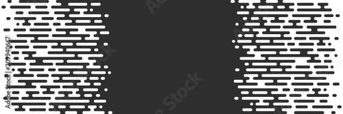 Creative vector illustration of black and white halftone transition seamless pattern background. Art design modern wallpaper irregular rounded lines. Abstract concept graphic element