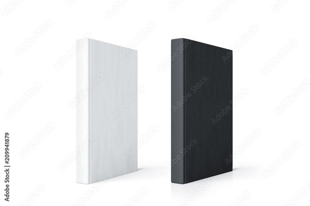 Blank blank and white hard cover book spine mockup stand, isolated, 3d rendering. Empty notebook mockup. Bookstore branding template. Blank blank and white hard cover book spine mockup stand, isolated, 3d rendering. Empty notebook mockup. Bookstore branding template.