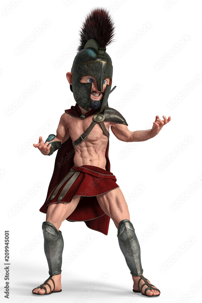 spartan warrior cartoon in a white background spartan warrior cartoon in a white background