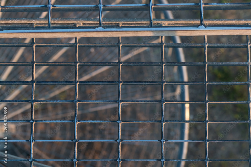 Obraz premium Steel stairs grid background