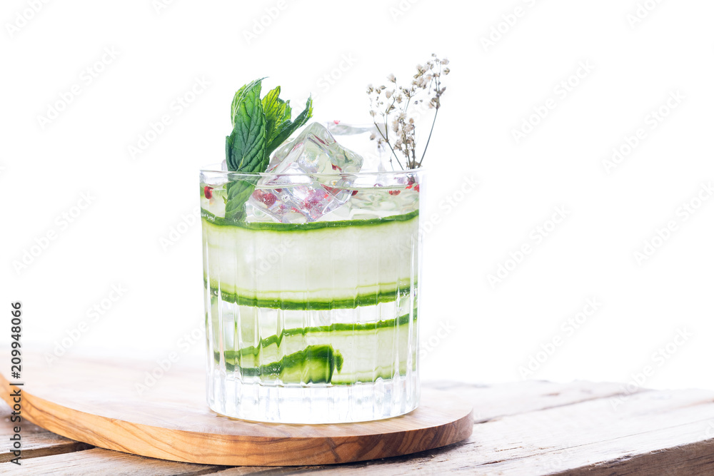 ID: 794076517 fancy gin and tonic selection drink alcohol cocktail craft fresh fruit spices mint glass bar