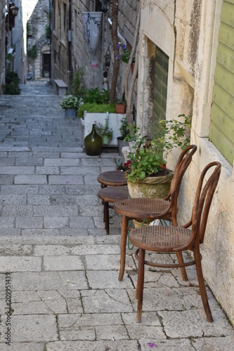 Get lost in the cobbled stone narrow streets in the old town of Korcula  Korcula island  Croatia