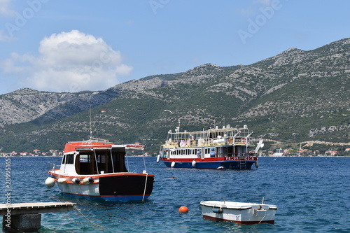Boats in the harbour, Korcula town, Korcula island, Croatia