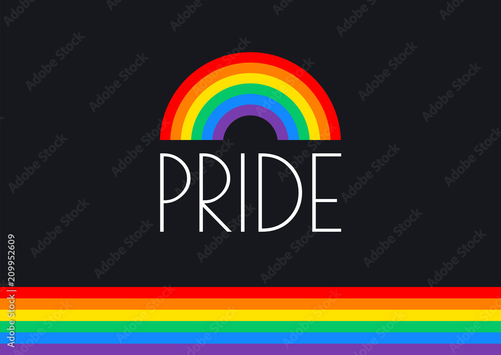 Pride month rainbow flag typography with pride rainbow - vector ...