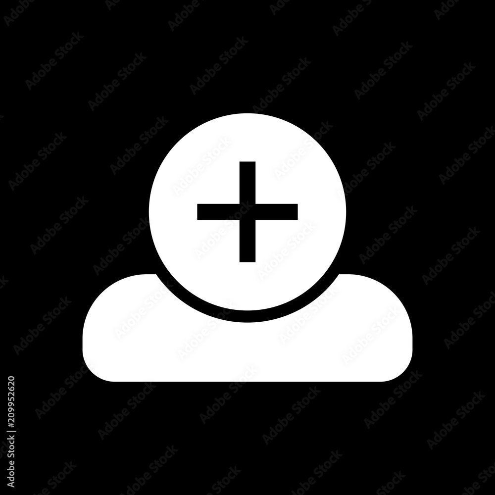 doctor, person with medical cross. White icon on black backgroun doctor, person with medical cross. White icon on black backgroun