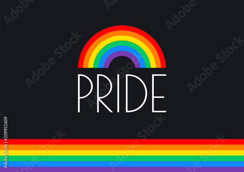Pride month rainbow flag typography with pride rainbow - vector illustration for pride month event celebration