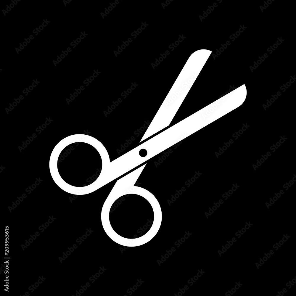 Scissors Icon Tool Barber White Icon Shadow Transparent Background Stock  Vector by ©fokas.pokas 232862480