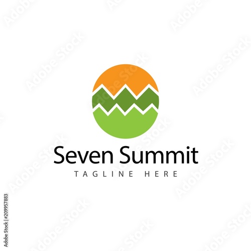 Seven Summit Logo Vector Template Design Illustration