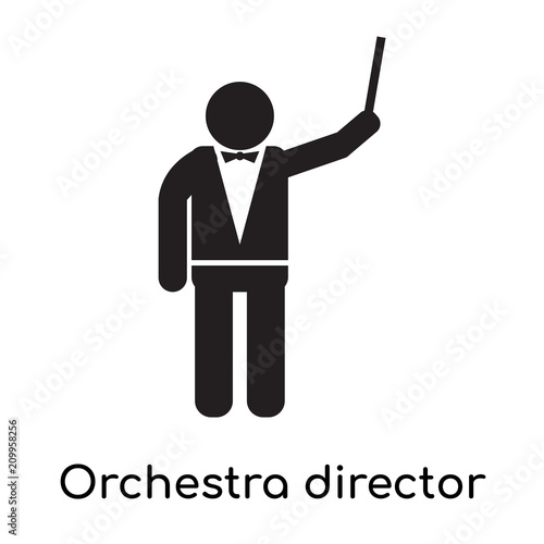 Orchestra director icon vector sign and symbol isolated on white background, Orchestra director logo concept