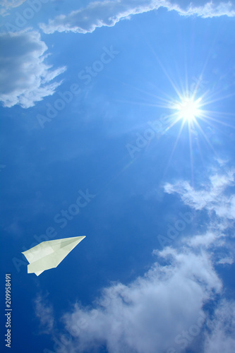 Flying paper plane