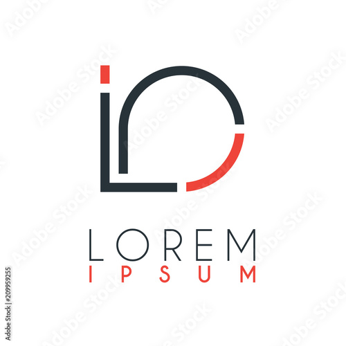 The logo between the letter I and letter O or IO with a certain distance and connected by orange and gray color