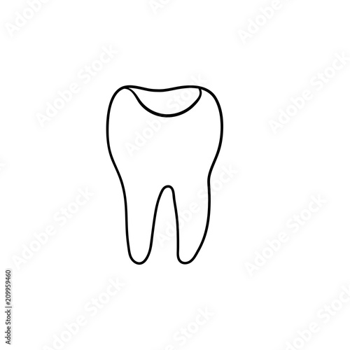 Tooth cavity hand drawn outline doodle icon. Dentistry, hygiene and tooth decay treatment medical concept. Vector sketch illustration for print, web, mobile and infographics on white background.