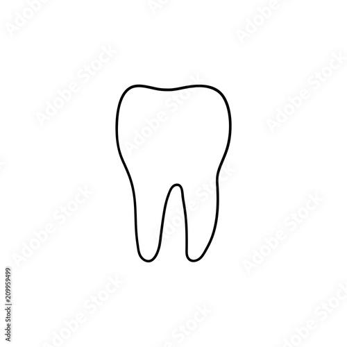 Healthy tooth hand drawn outline doodle icon. Dentistry, stomatology and oral health concept. Vector sketch illustration for print, web, mobile and infographics on white background.