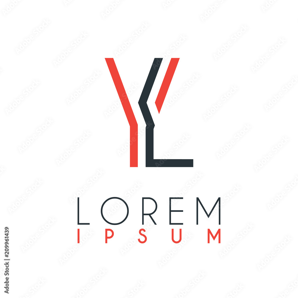 The logo between the letter Y and letter L or YL with a certain distance and connected by orange and gray color The logo between the letter Y and letter L or YL with a certain distance and connected by orange and gray color