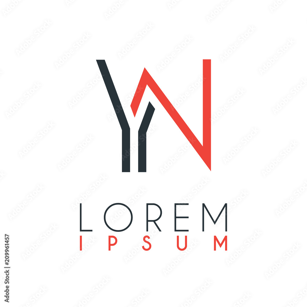 The logo between the letter Y and letter N or YN with a certain distance and connected by orange and gray color The logo between the letter Y and letter N or YN with a certain distance and connected by orange and gray color
