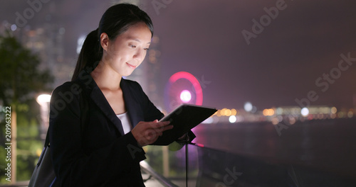Photography Business woman use of tablet computer