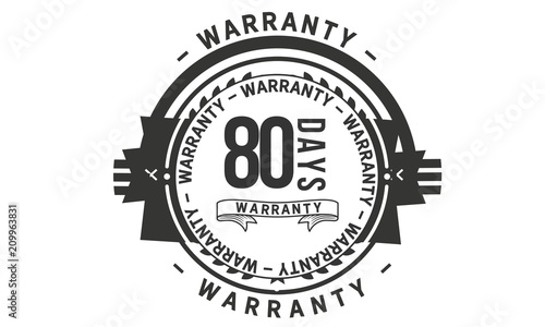 80 days warranty icon vintage stamp 