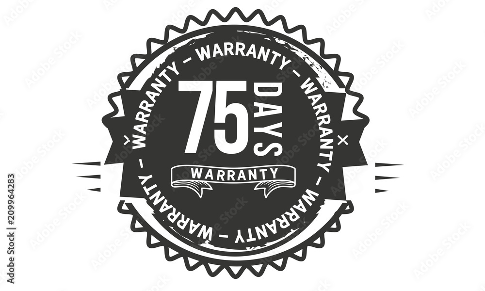 75 days warranty icon vintage stamp 
