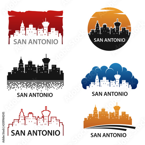 San Antonio City Skyline Logo Vector