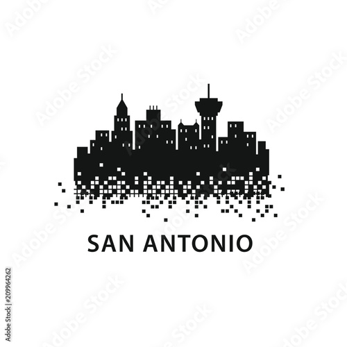 San Antonio City Skyline Logo Vector