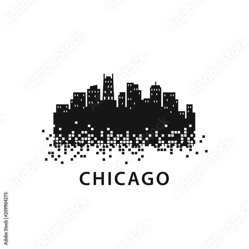 Chicago City Skyline Landscape Logo Template