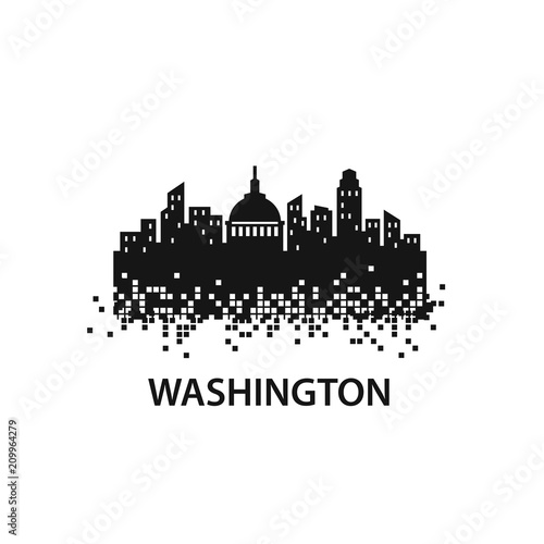 Washington City Skyline Landscape Logo Template