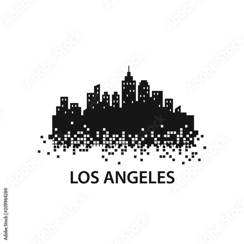 Los Angeles City Skyline Landscape Logo Template
