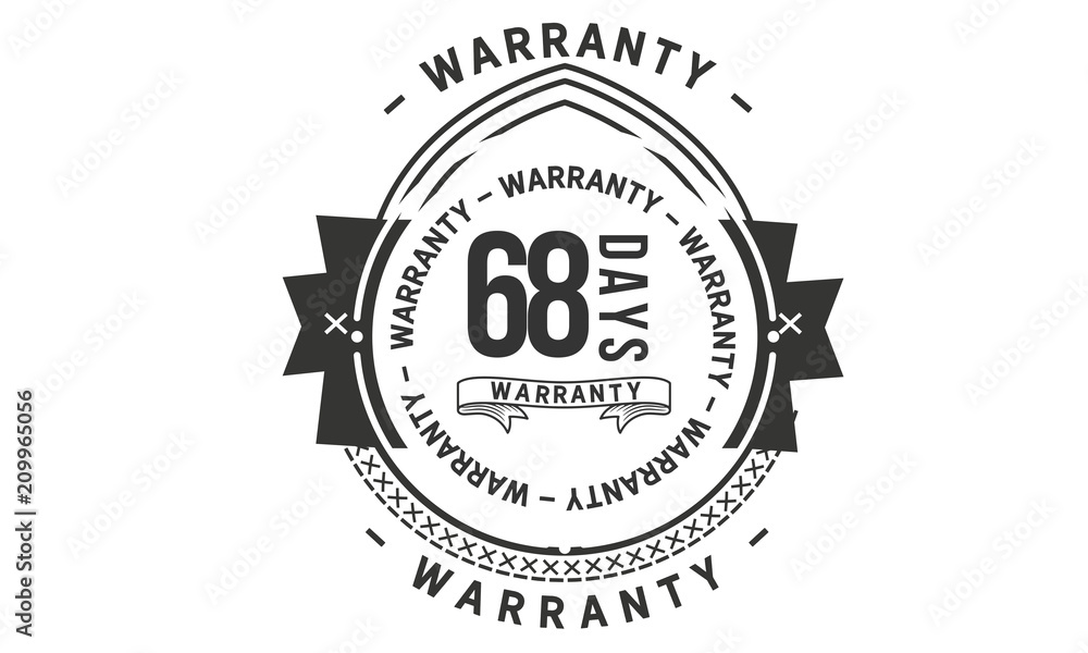 68 days warranty icon vintage stamp 