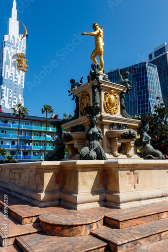 Fountain of the Neptune on the Theater square in Batumi, Georgia