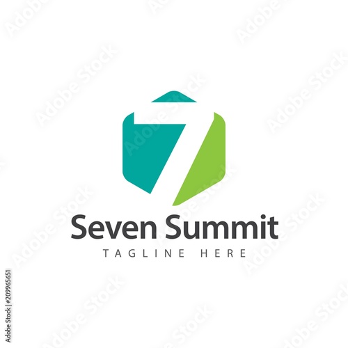 Seven Summit Vector Template Design Illustration