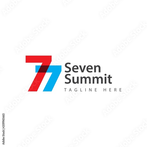 Seven Summit Vector Template Design Illustration