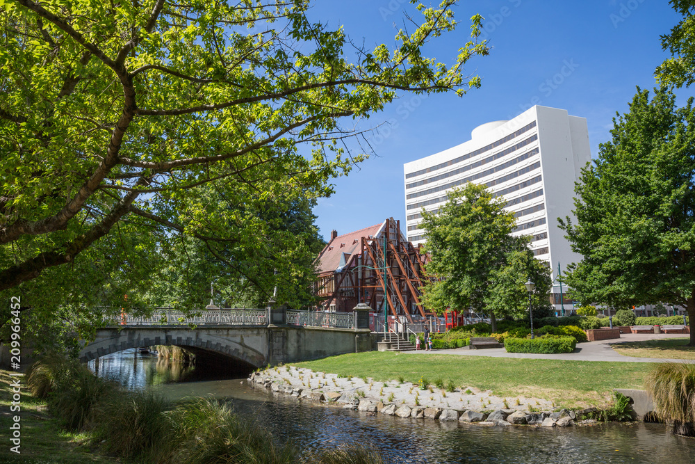 Christchurch New Zealand December 19th 2014 : Earthquake damage visible on a building by the banks of the Avon river Christchurch New Zealand December 19th 2014 : Earthquake damage visible on a building by the banks of the Avon river