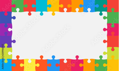 Colorful Background Puzzle. Jigsaw Puzzle Banner.