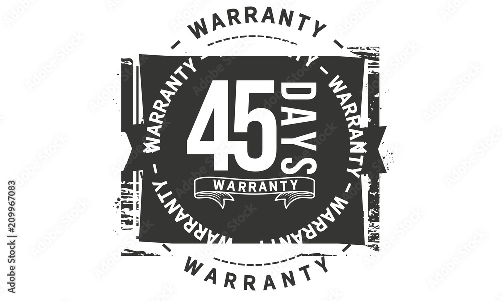 45 days warranty icon vintage rubber stamp guarantee