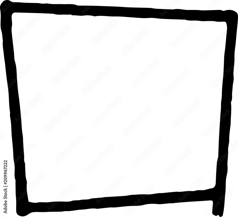 Obraz premium Black Hand-drawn rectangle
