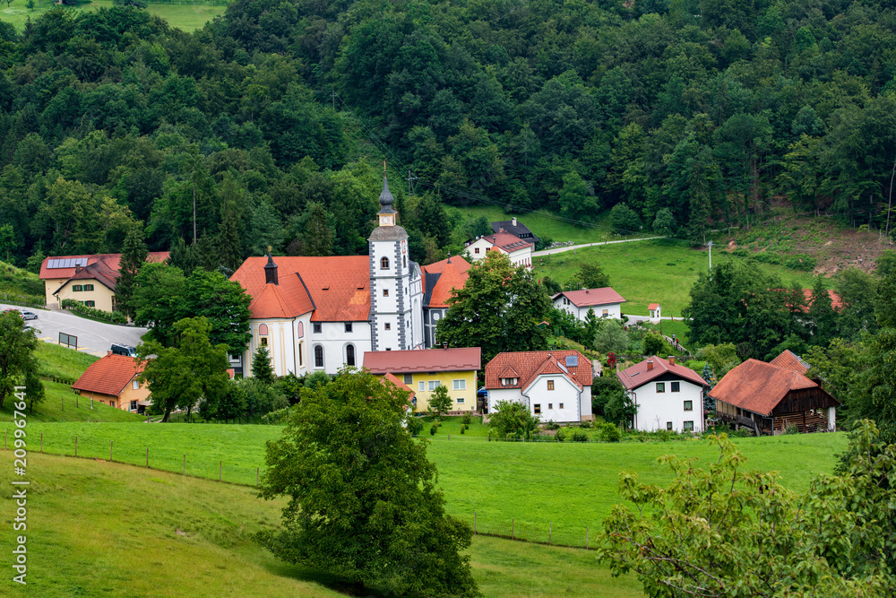 Village Olimje near Podcetrtek, Slovenia with Monastery