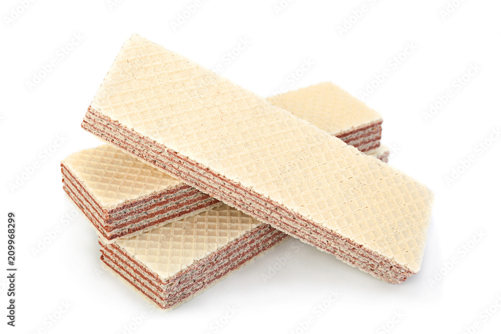 Wafers stick closeup on white Wafers stick closeup on white