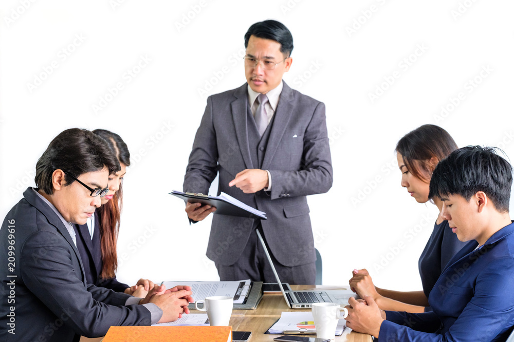 Portrait Of Multiracial Businesspeople Brainstorming In Meeting Portrait Of Multiracial Businesspeople Brainstorming In Meeting