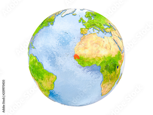 Senegal on globe isolated © harvepino