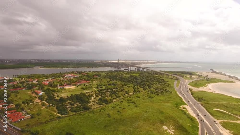 Aerial view of the bridge Newton Navarro of the city of Natal, RN. Aerial view of the bridge Newton Navarro of the city of Natal, RN.