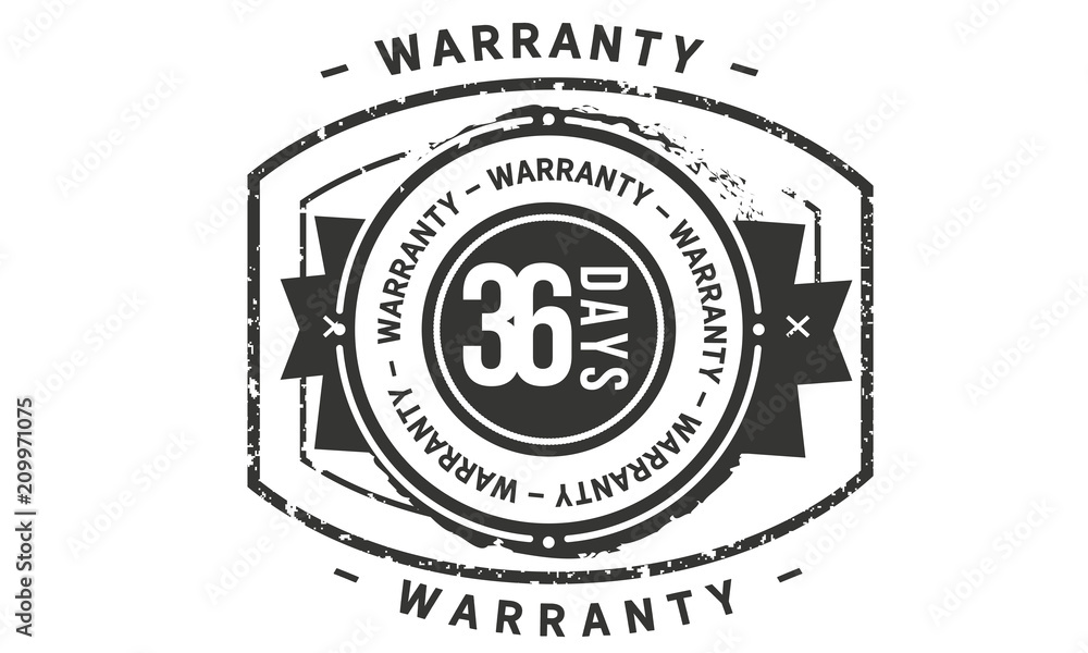 Fototapeta premium 36 days warranty icon vintage rubber stamp guarantee