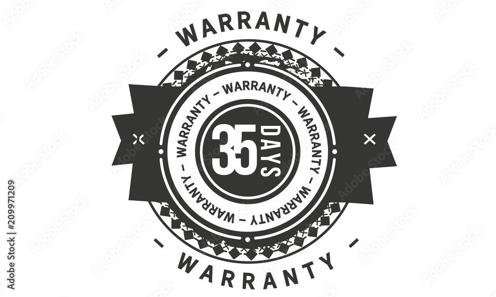 Fototapeta premium 35 days warranty icon vintage rubber stamp guarantee