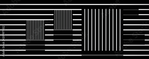 optical art square line vector, op art, black and white