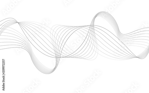 curvy abstract line wave graphic gray background