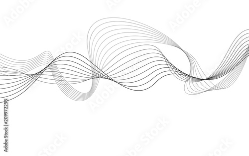 curvy abstract line wave graphic gray background