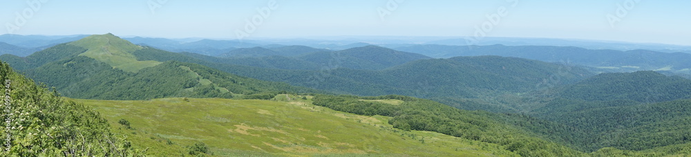 Obraz premium Bieszczady, Połoniny - panorama