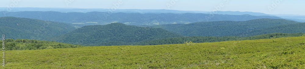 Obraz premium Bieszczady mountains, Poloniny mountains - panorama