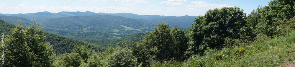 Fototapeta premium Bieszczady mountains - panorama/ panoramic photograph
