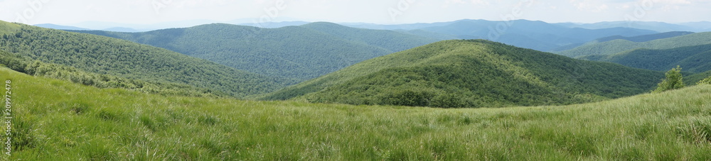 Fototapeta premium Bieszczady mountains - panorama/ panoramic photograph