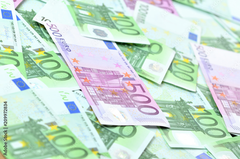 Euro banknotes texture - hundreds euro money background Euro banknotes texture - hundreds euro money background